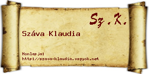 Száva Klaudia névjegykártya